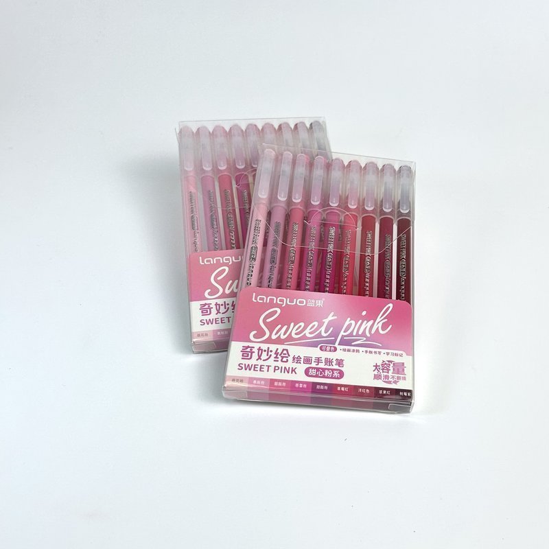 Набор гелевых ручек Languo, серия Sweet pink, 0.6 мм. (9шт. )